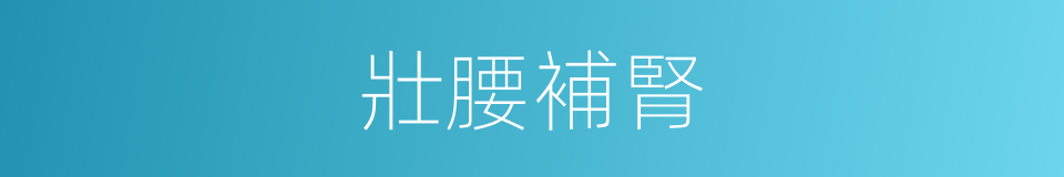 壯腰補腎的同義詞
