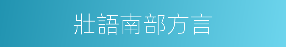 壯語南部方言的同義詞