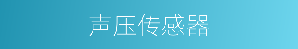 声压传感器的同义词