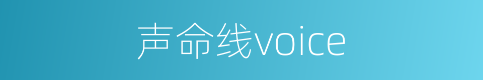 声命线voice的同义词