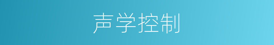 声学控制的同义词
