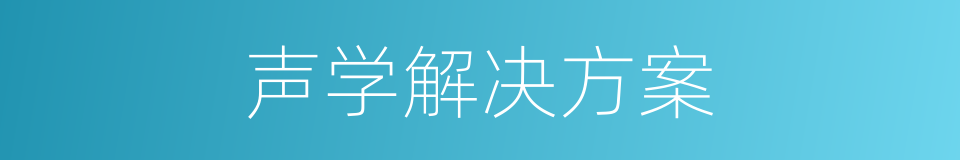 声学解决方案的同义词