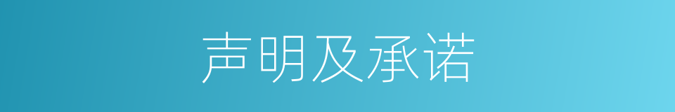 声明及承诺的同义词