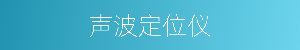 声波定位仪的同义词