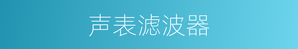 声表滤波器的同义词