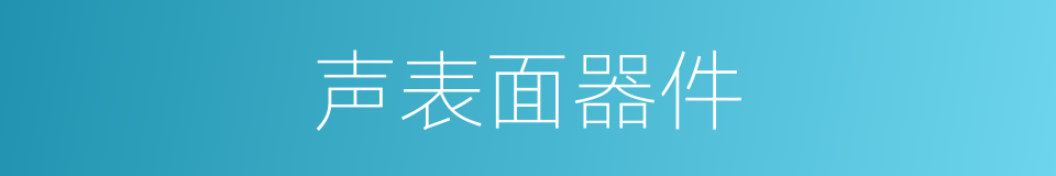 声表面器件的同义词