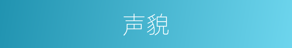 声貌的意思