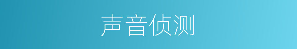 声音侦测的同义词