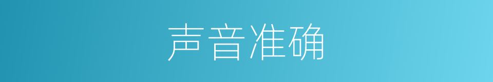 声音准确的同义词