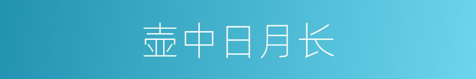 壶中日月长的同义词