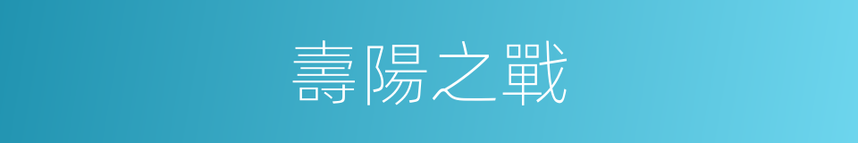 壽陽之戰的意思