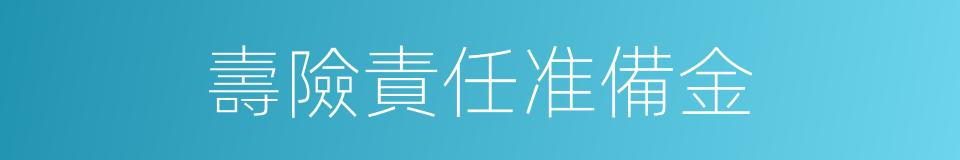 壽險責任准備金的同義詞