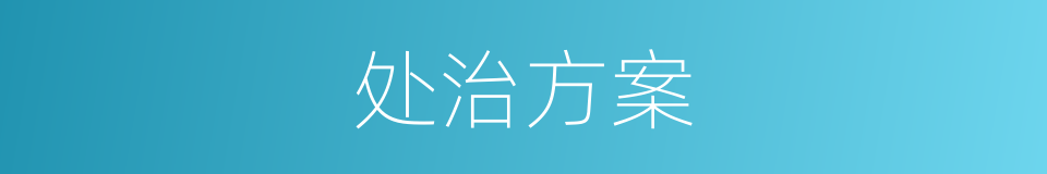 处治方案的同义词
