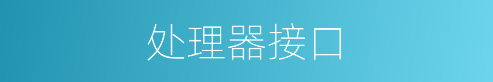 处理器接口的同义词