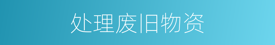 处理废旧物资的同义词