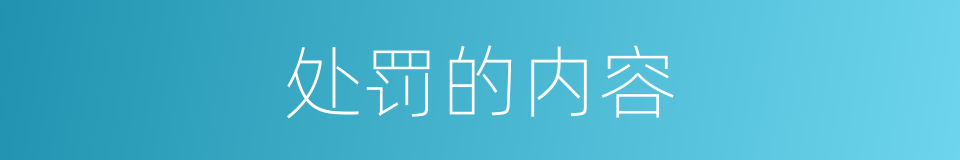 处罚的内容的同义词