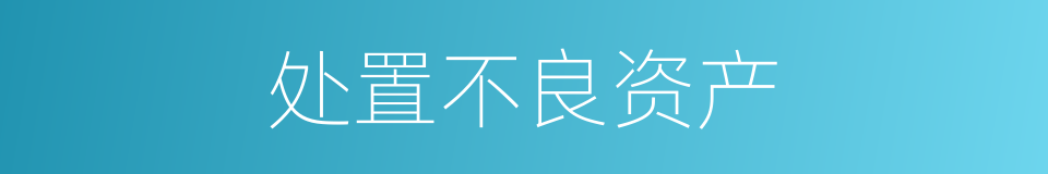 处置不良资产的同义词