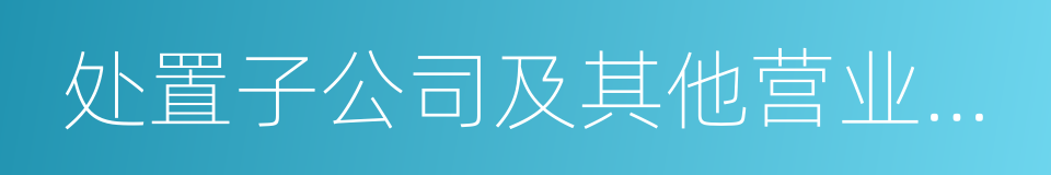 处置子公司及其他营业单位收到的现金的同义词