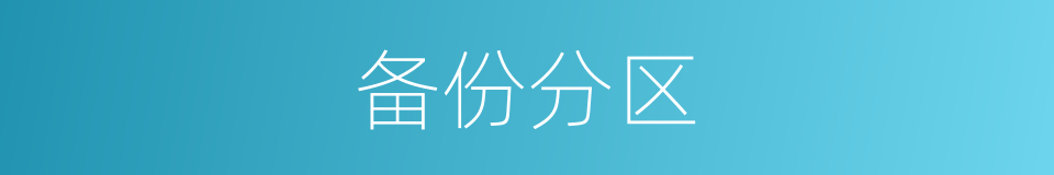 备份分区的同义词