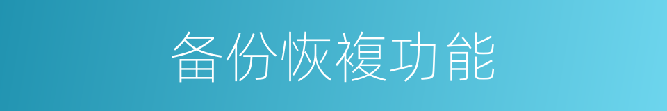 备份恢複功能的同义词