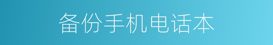 备份手机电话本的同义词