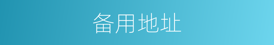 备用地址的同义词