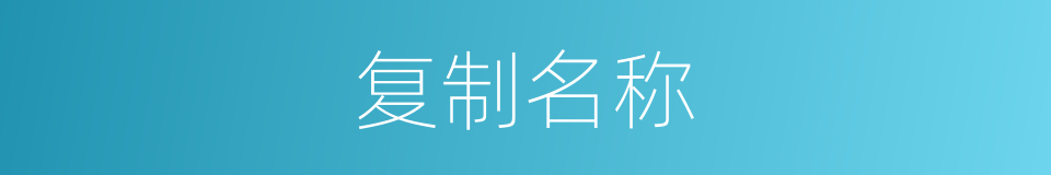 复制名称的同义词