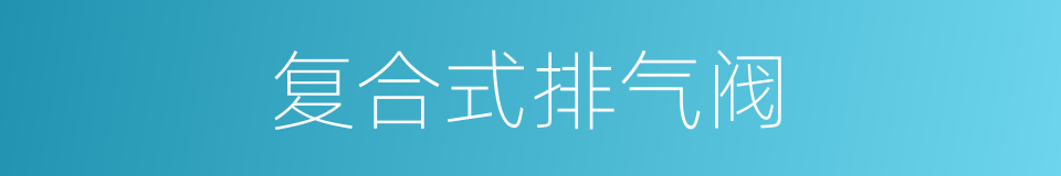复合式排气阀的同义词
