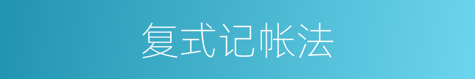 复式记帐法的同义词