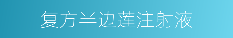 复方半边莲注射液的同义词
