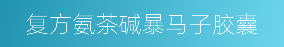 复方氨茶碱暴马子胶囊的同义词
