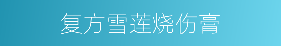 复方雪莲烧伤膏的同义词