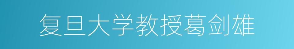 复旦大学教授葛剑雄的同义词