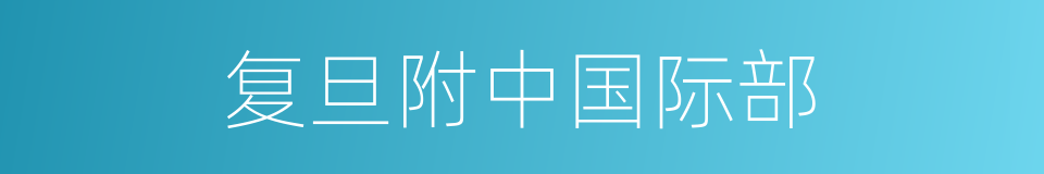 复旦附中国际部的同义词
