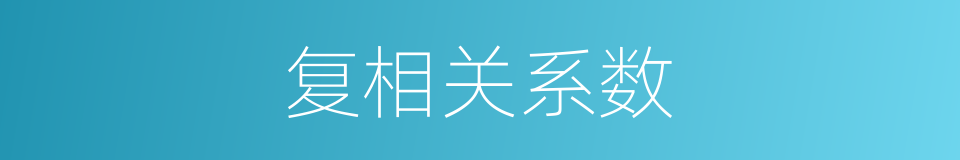 复相关系数的同义词