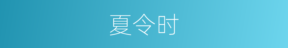 夏令时的意思