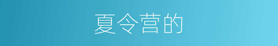 夏令营的的同义词