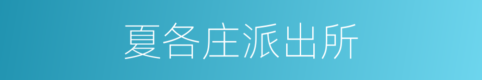 夏各庄派出所的同义词