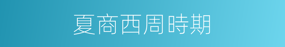 夏商西周時期的同義詞
