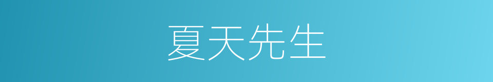 夏天先生的同义词