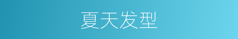 夏天发型的意思