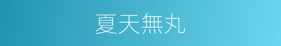 夏天無丸的同義詞