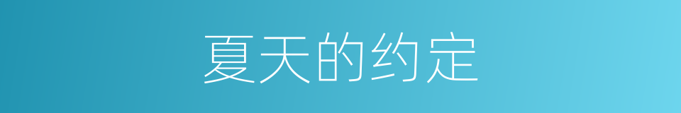 夏天的约定的同义词