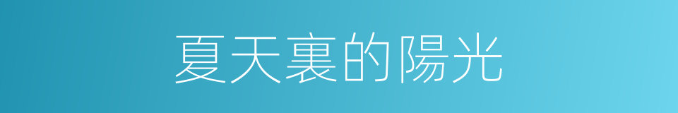 夏天裏的陽光的同義詞