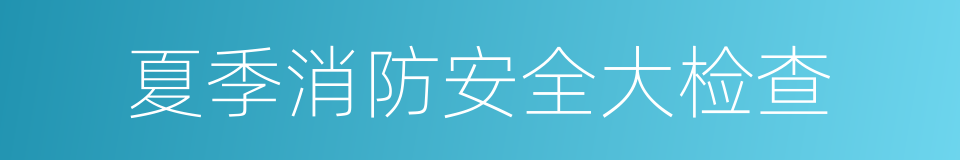 夏季消防安全大检查的同义词