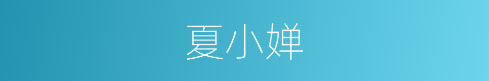 夏小婵的同义词