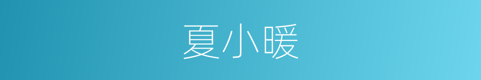 夏小暖的同义词