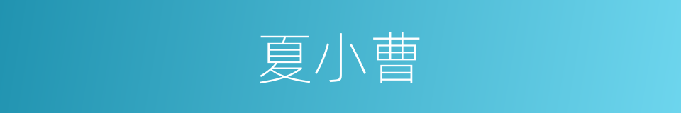 夏小曹的同义词