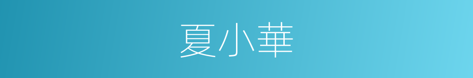 夏小華的同義詞