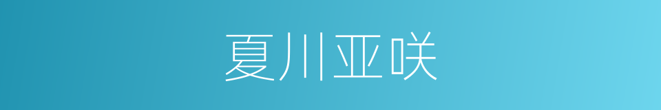 夏川亚咲的同义词